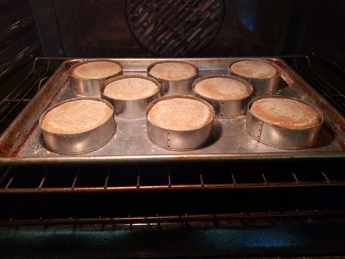 English muffins baking