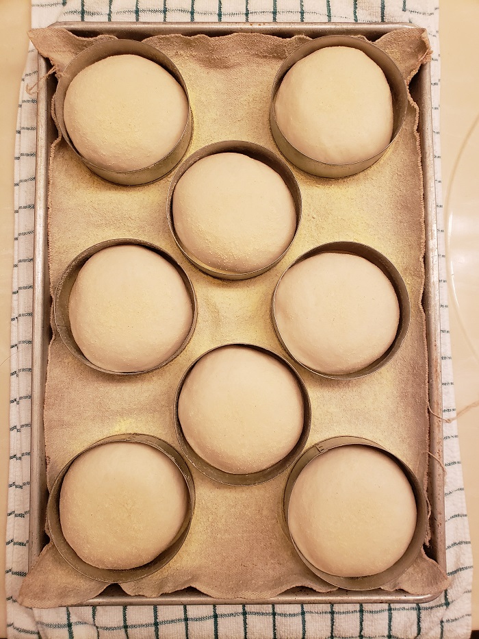 English muffins proofed